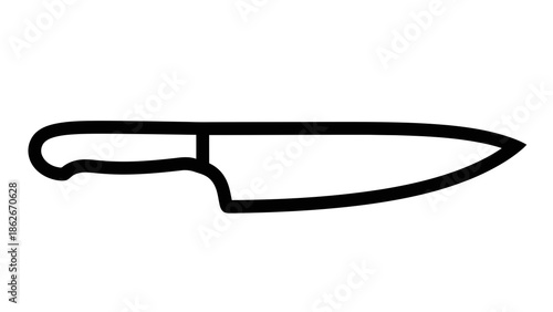 Simple black outline of a kitchen knife