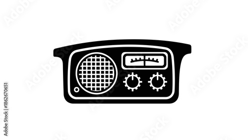 Vintage radio illustration with simple design