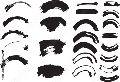 Abstract Vector brush strokes For text work or use work. , elements Text box or line Artistic design elements using brushes