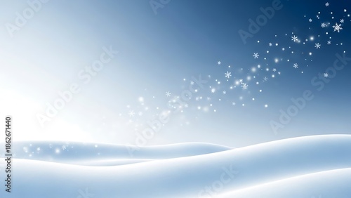 Wallpaper Mural Snow falling on snowy landscape with blue sky snowflakes winter Torontodigital.ca