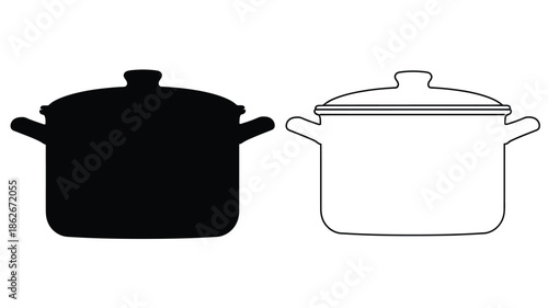 Two pots one dark one light showcasing a striking visual contrast silhouette
