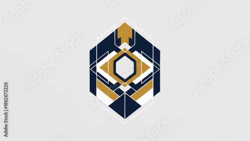 Geometric Abstract Design with Hexagonal and Diamond Shapes.