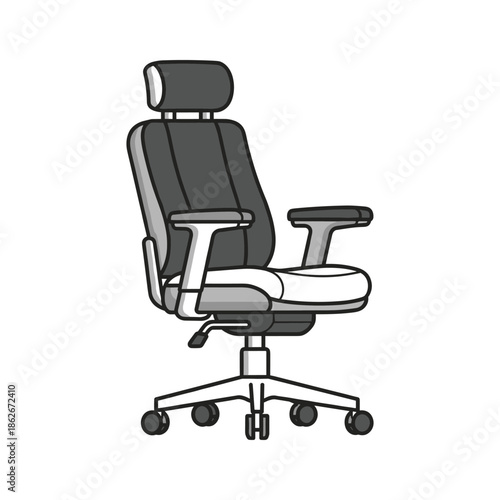 Modern office chair with adjustable features Vector