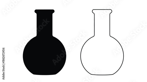 Two glass vases one dark and one light a striking silhouette