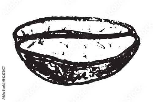 Hand drawn fresh roasted coffee bean Arabica robusta seed doodle Single element for print, web, design, decor