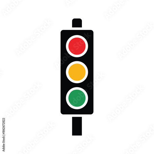 Traffic signal displaying red light Vector