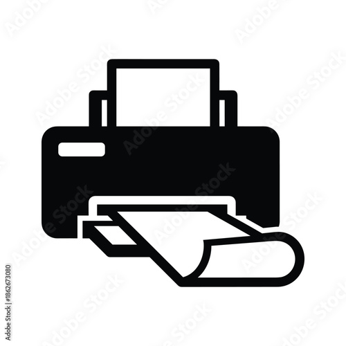 Printer with paper Vector