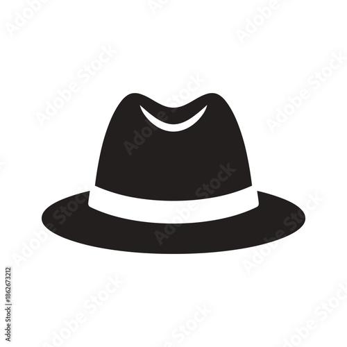 Classic black fedora hat Vector