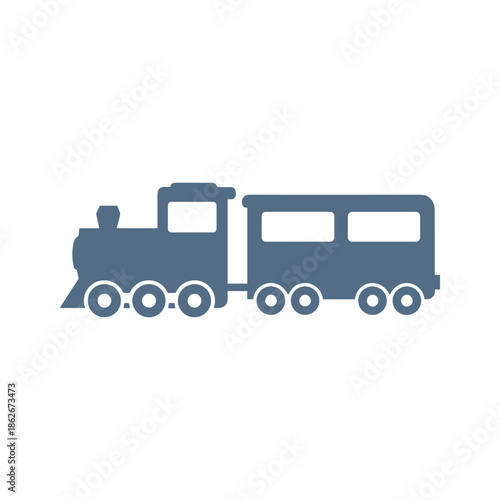 Illustrated train and carriage Vector