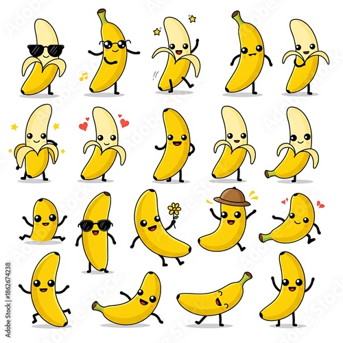 バナナの仲間たち：キュートなイラスト集