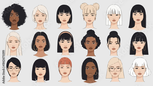 Diverse Women Faces - A Collection of Unique Portraits.