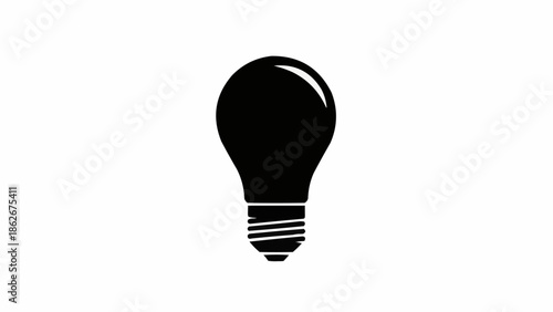Black and White Light Bulb Icon for Creative Ideas.