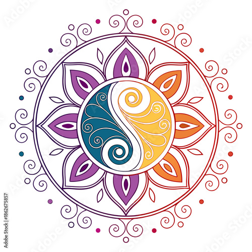 Colorful Chakra Inspired Abstract Circle Graphic