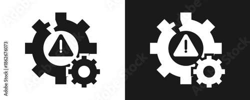 Incident Icon Set Glyph In White And Black Background