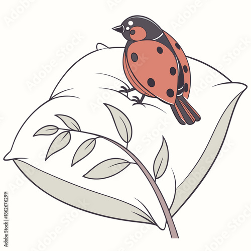 Plush White Pillow Vector Illustration