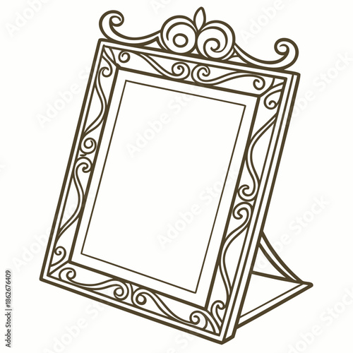 Decorative Vintage Mirror Frame with Empty Center