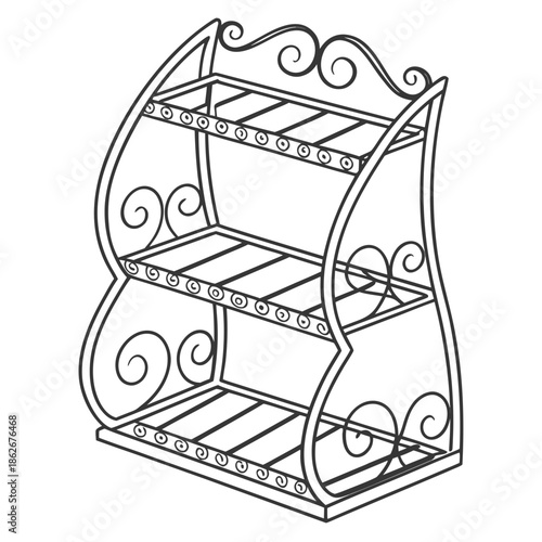 Minimal Decorative Wall Shelf Vector Illustration