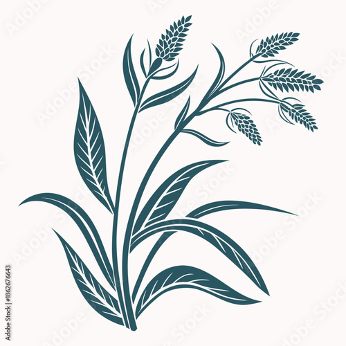 Minimal Houseplant in Pot Flat Illustration