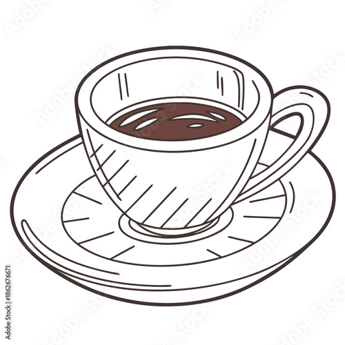 Hot Coffee Mug Flat Icon Illustration