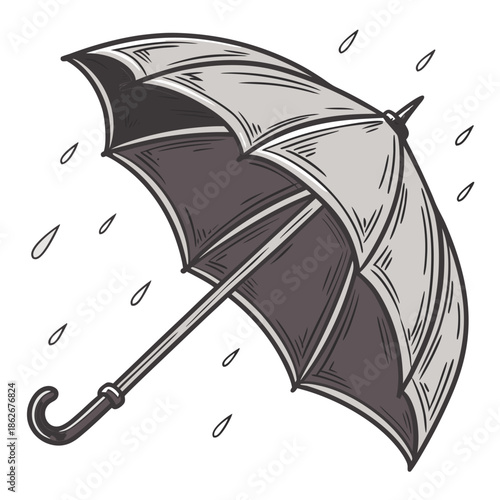 Compact Folded Umbrella Vector Illustration