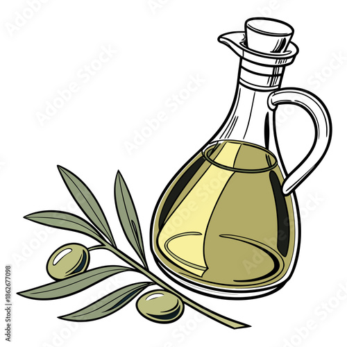 Culinary Glass Oil Bottle Graphic