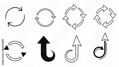 Collection of Arrow Icons in Various Styles and Directions.