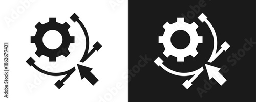 Reshape Icon Set Glyph In White And Black Background