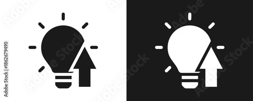 Innovation Icon Set Glyph In White And Black Background