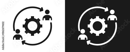 Shift Icon Set Glyph In White And Black Background