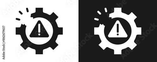 Disruption Icon Set Glyph In White And Black Background