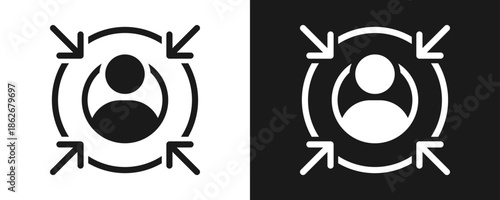 Centric Icon Set Glyph In White And Black Background