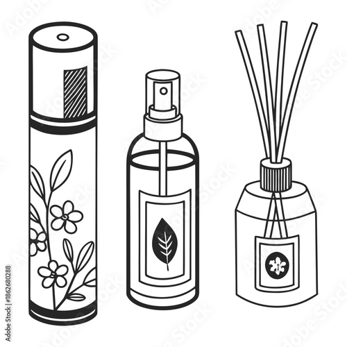 Collection of fragrance bottles