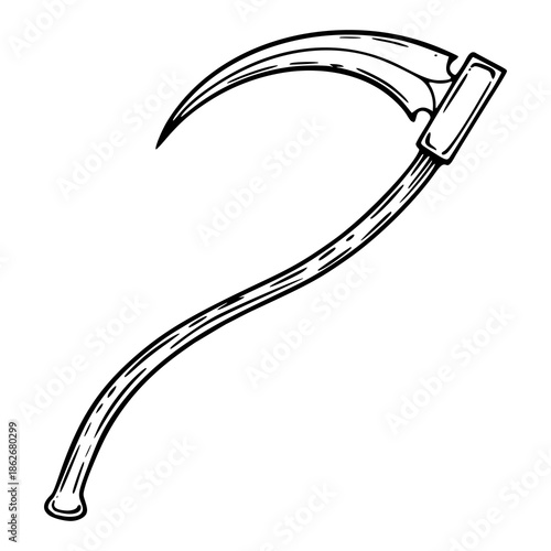 agriculture sickle outline design element