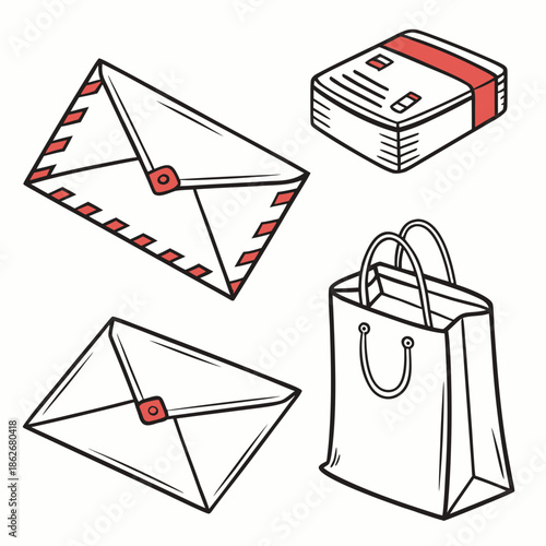 Various mailing and shopping items