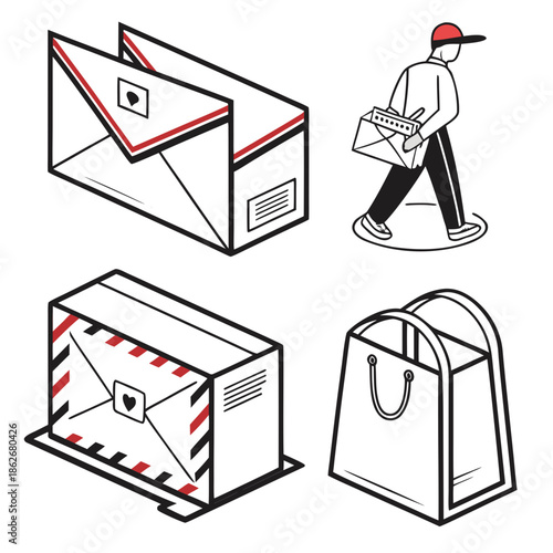 Various types of mail and delivery