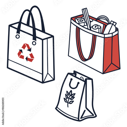 Three eco-friendly shopping bags
