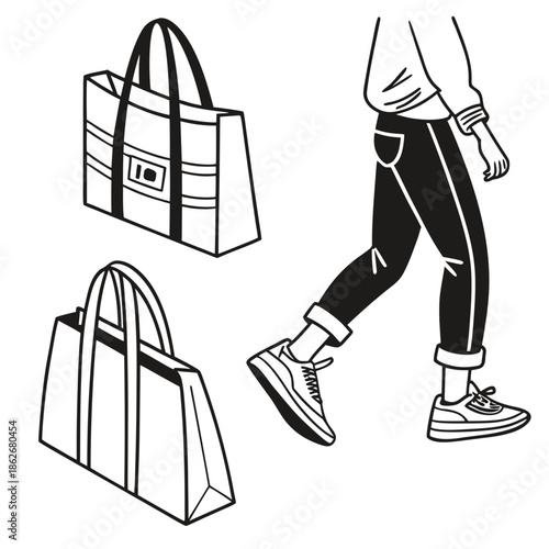 Person carrying shopping bags