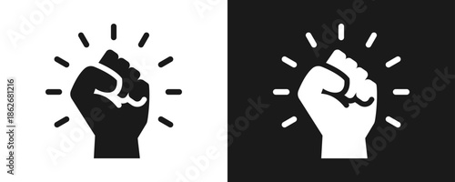 Determination Icon Set Glyph In White And Black Background