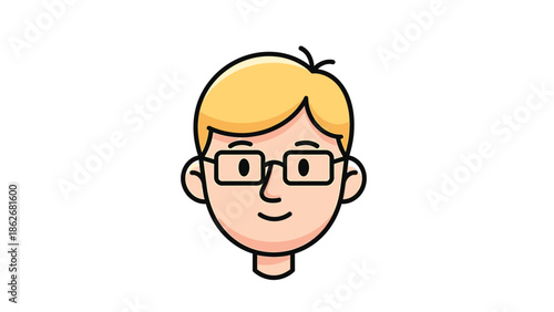 Cartoon illustration of a man with blonde hair and glasses.