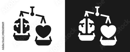 Morality Icon Set Glyph In White And Black Background