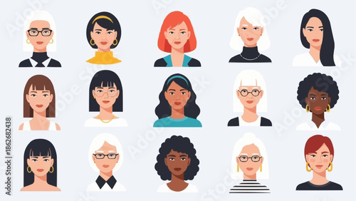 Diverse Women Portraits - A Collection of Unique Female Faces.