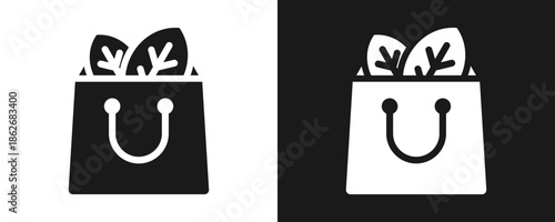 Eco-Friendly Products Icon Set Glyph In White And Black Background