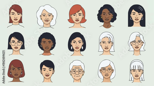 Diverse Women Portraits - A Collection of Unique Faces.