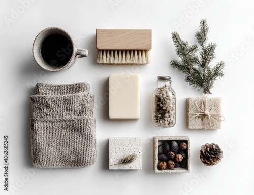 Flatlay of cozy autumnal items