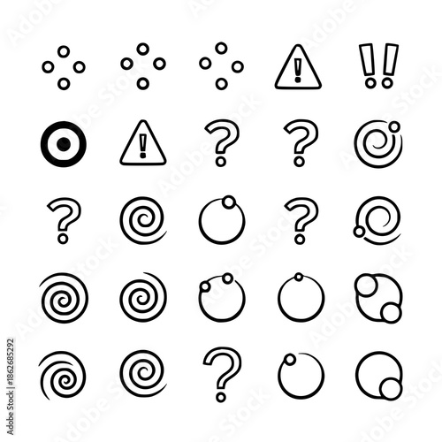 Hand-drawn red punctuation and diagram marks vector set
