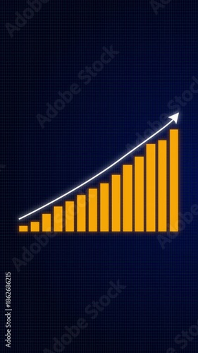 Business Growth Graph Going Up. 4K Resolution