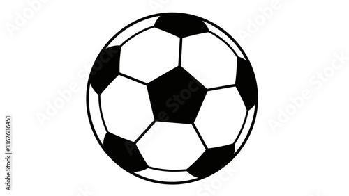 Classic soccer ball icon, football sports equipment vector.