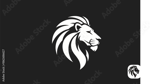 Majestic Lion Head Logo Design with Elegant Mane.