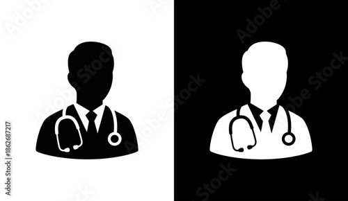 Professional doctor avatar icon with stethoscope.
