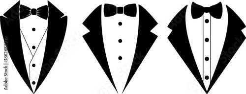 Formal Men Suit Tuxedo Vector Icon
